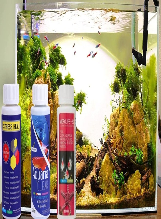 TRADESK مجموعة أنكي أكواتيك ريميديز الأساسية لأحواض أسماك الزينة (معالج التوتر + منظف الأحواض + ميكرولايف إس 2) 3 × 100 مل - عبوة من 3 قطع - Image 3