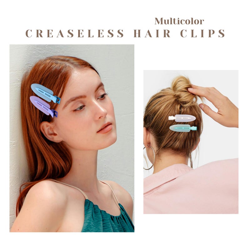 Cptots 10 Pcs Creaseless No Crease No Bend Flat Hair Clips For Styling Non Slip Makeup Clips For Women Salon Hairstyle,Jelly White Green Neon-Green Blue Purple - Image 5