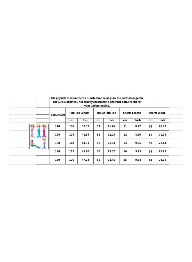 نيبمينينت 3-Piece Mermaid Swimming Costume Set 110cm - Image 2