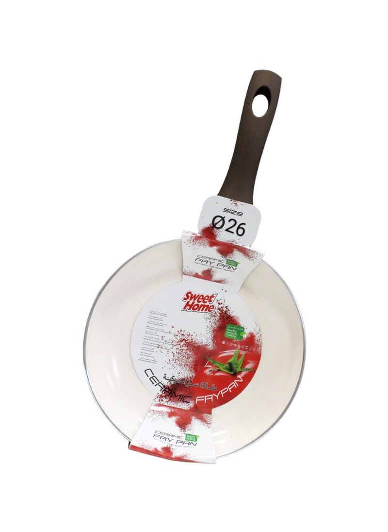 Sweet Home - Ceramic Frying Pan Set - 26 CM | PFOA Free, Oven Safe, Induction Compatible, Dishwasher Safe, Grey/Cream - Image 1