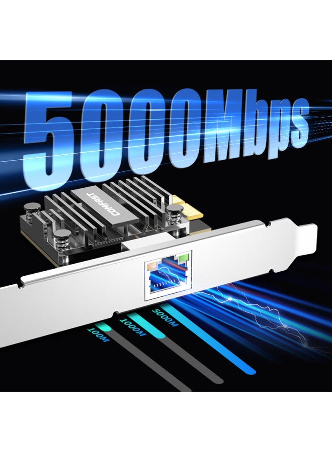 Comfast Pci-e 5g Wired Network Card Desktop Computer Built-in Pcie To Gigabit Network Card Rj45 Network Port Expansion Host Ethernet Full Duplex Adaptive 5000m Network Card - Image 2