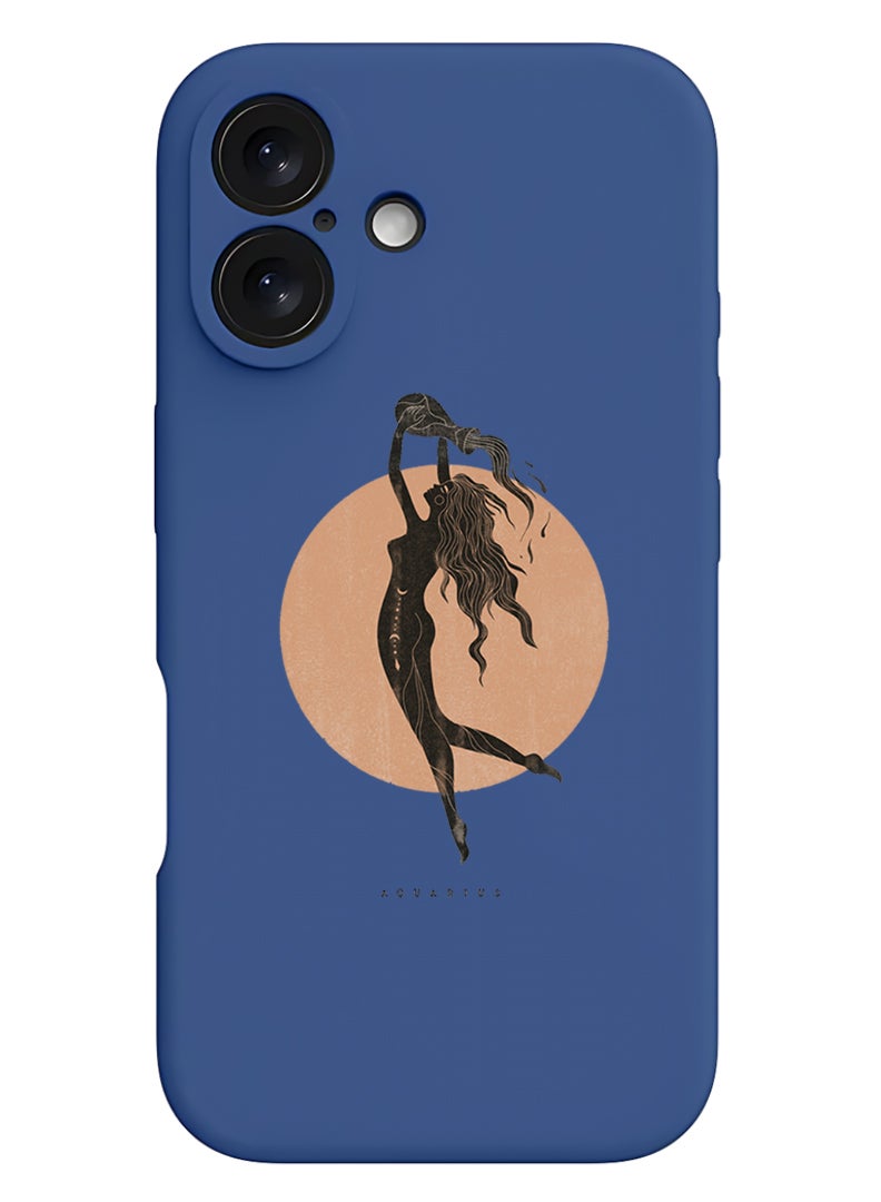 Theodor iPhone 16 Blue Protective Slim Fit Case Liquid Silicone Cover with Full Body Protection Anti-Scratch Shockproof Case For iPhone - Aquarius - Image 1