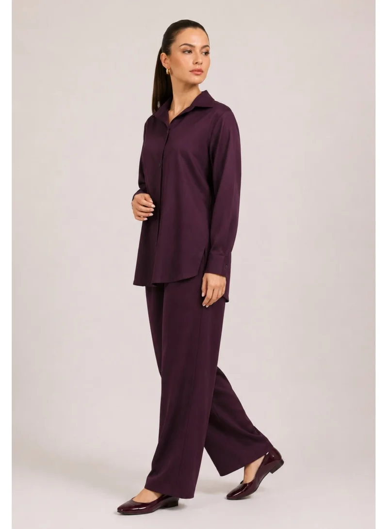 Nikias Nikias Dark Purple Barbie fabric trouser set