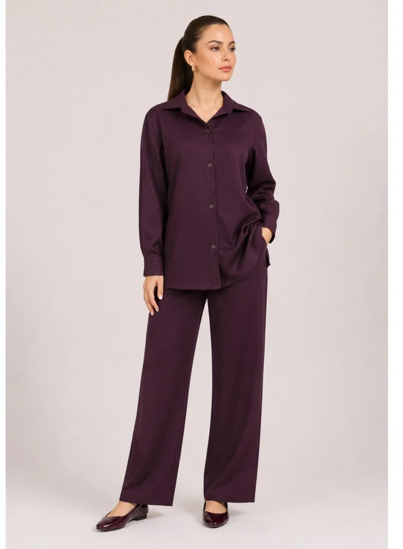 Nikias Nikias Dark Purple Barbie fabric trouser set
