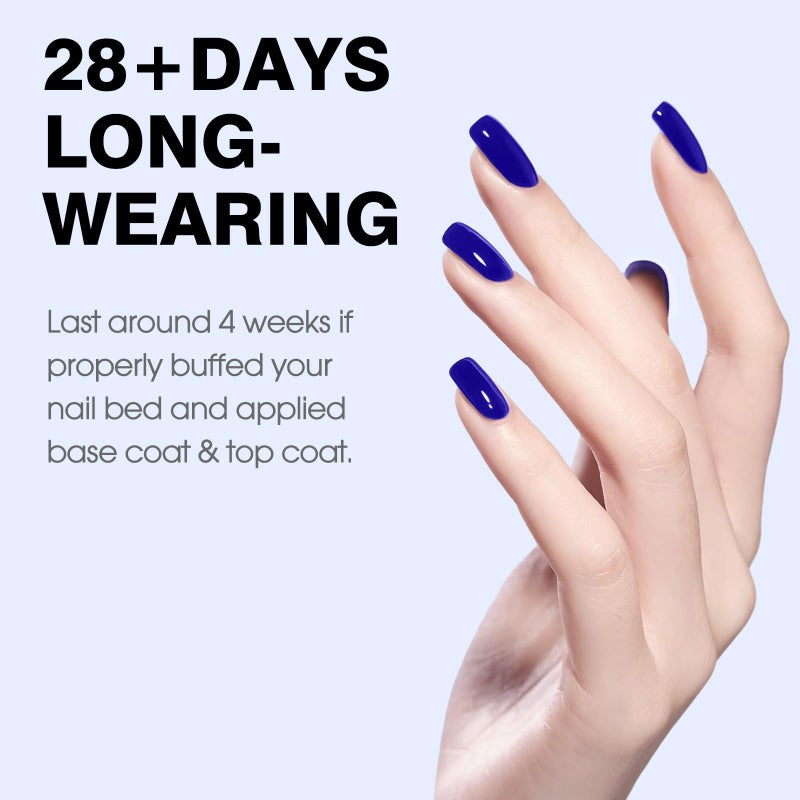 CANNI Royal Blue Gel Nail Polish â€“ Classic Deep Navy Blue UV LED Soak Off High Gloss, Long Lasting Nail Polish Gel for Salon and Home Manicure - Image 3
