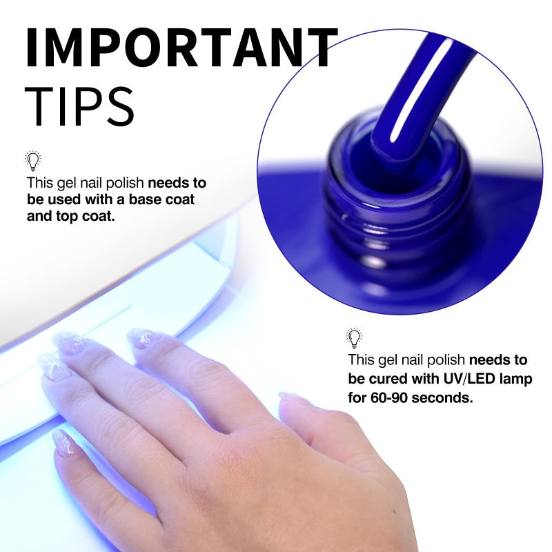 CANNI Royal Blue Gel Nail Polish â€“ Classic Deep Navy Blue UV LED Soak Off High Gloss, Long Lasting Nail Polish Gel for Salon and Home Manicure - Image 4