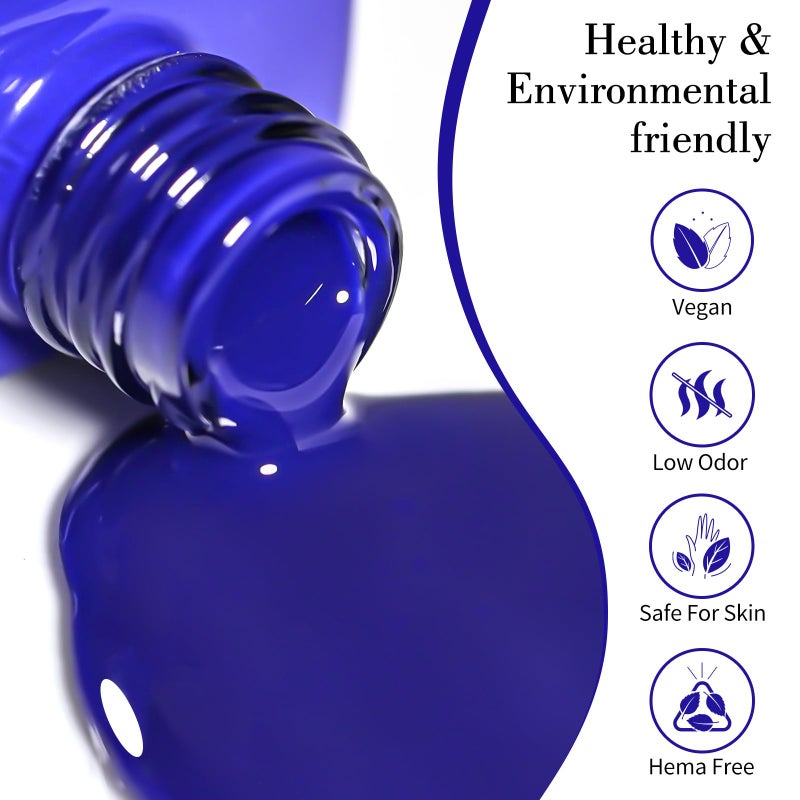 CANNI Royal Blue Gel Nail Polish â€“ Classic Deep Navy Blue UV LED Soak Off High Gloss, Long Lasting Nail Polish Gel for Salon and Home Manicure - Image 2