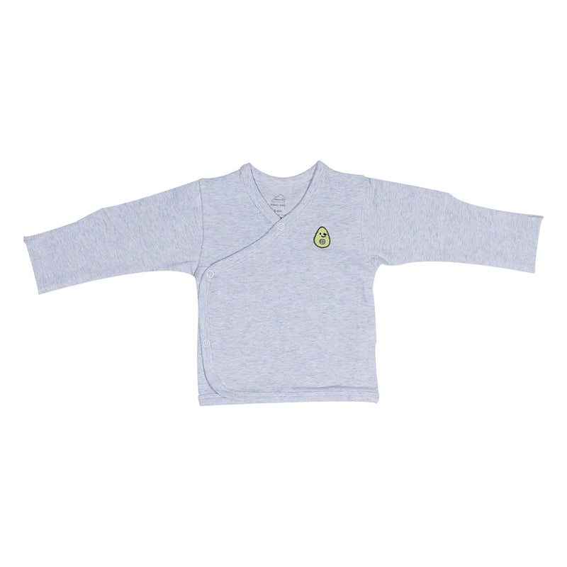 Masilo Organic Cotton Welcome Baby Bundle TopPantTop Knot CapReceiving BlanketUnisex 36 Months Grey Avocado - Image 3