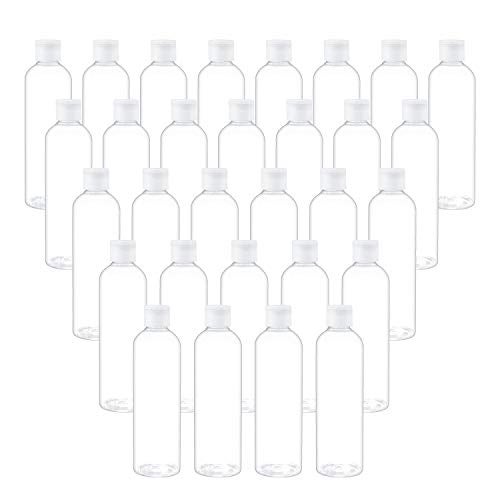 TRENDBOX 8oz/250ml Clear Bottles with Flip Cap Lid BPA-Free Travel Containers For Shampoos,Lotions and Massage Oils - 30 Pack - Image 1