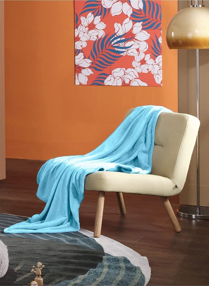 بيير دونا بطانيات من الصوف الفاخر خفيفة الوزن ومضادة للكهرباء الساكنة وبطانية حرارية مثالية للأريكة بطانية مريحة لغرفة المعيشة والسرير والأريكة 200 سم في 150 سم - Image 2