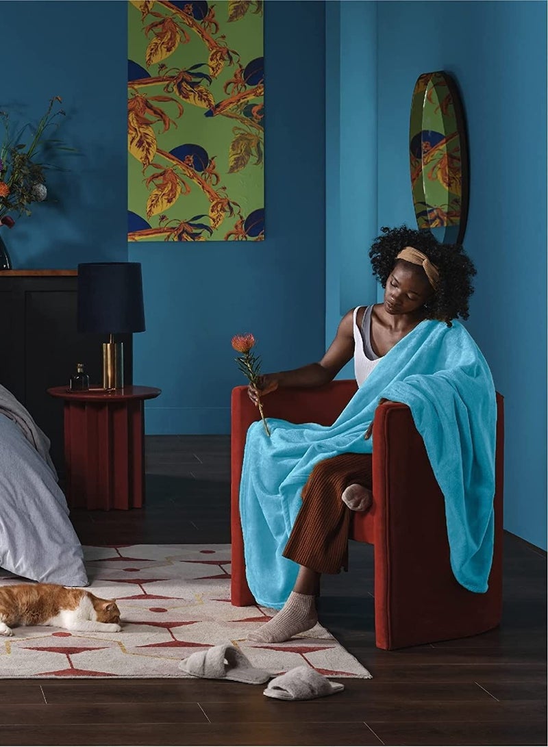 بيير دونا بطانيات من الصوف الفاخر خفيفة الوزن ومضادة للكهرباء الساكنة وبطانية حرارية مثالية للأريكة بطانية مريحة لغرفة المعيشة والسرير والأريكة 200 سم في 150 سم - Image 1