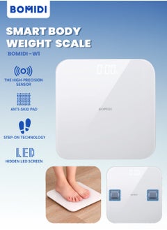 BOMIDI Bomidi W1 Smart Body Weight Scaling LED Digital Scale With High Precision Sensor Weight Scaling Triple A Battery - White  - Image 1