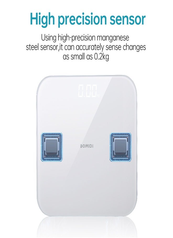 BOMIDI Bomidi W1 Smart Body Weight Scaling LED Digital Scale With High Precision Sensor Weight Scaling Triple A Battery - White  - Image 4