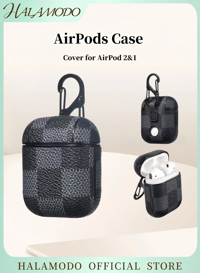 Halamodo AirPods Case Cover for AirPod 2&1 Full-Body Protective Hard Shell Leather Airpods Protective Cover Case with Keychain for AirPods Wireless Charging Case - Image 1