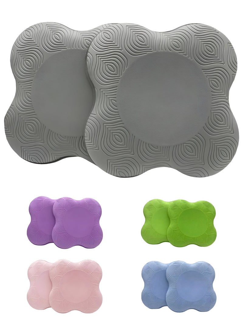 FIT TRIBE 2PCS Yoga Knee Pads for Women & Men, Extra Thick Foam Exercise Pads, Non-Slip Gym Cushion for Knees, Elbows & Hands, Lightweight & Durable Workout Accessories, Yoga Essentials (Grey) - Image 1