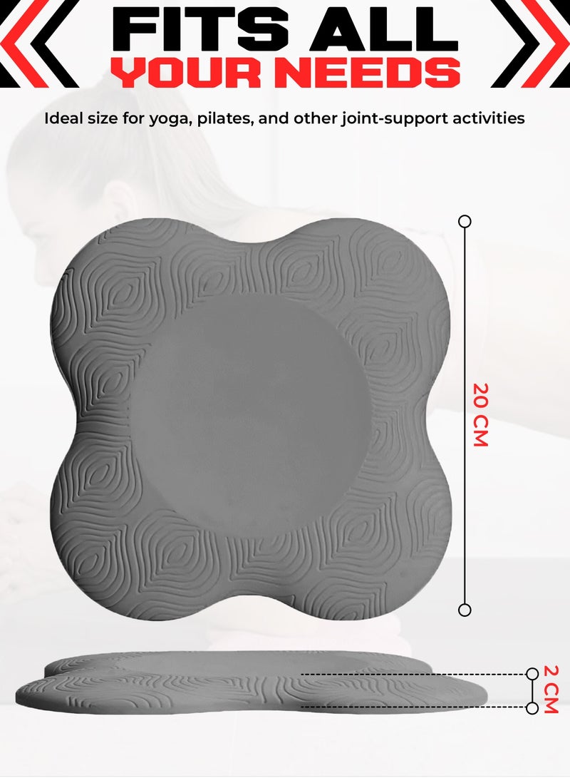 FIT TRIBE 2PCS Yoga Knee Pads for Women & Men, Extra Thick Foam Exercise Pads, Non-Slip Gym Cushion for Knees, Elbows & Hands, Lightweight & Durable Workout Accessories, Yoga Essentials (Grey) - Image 4