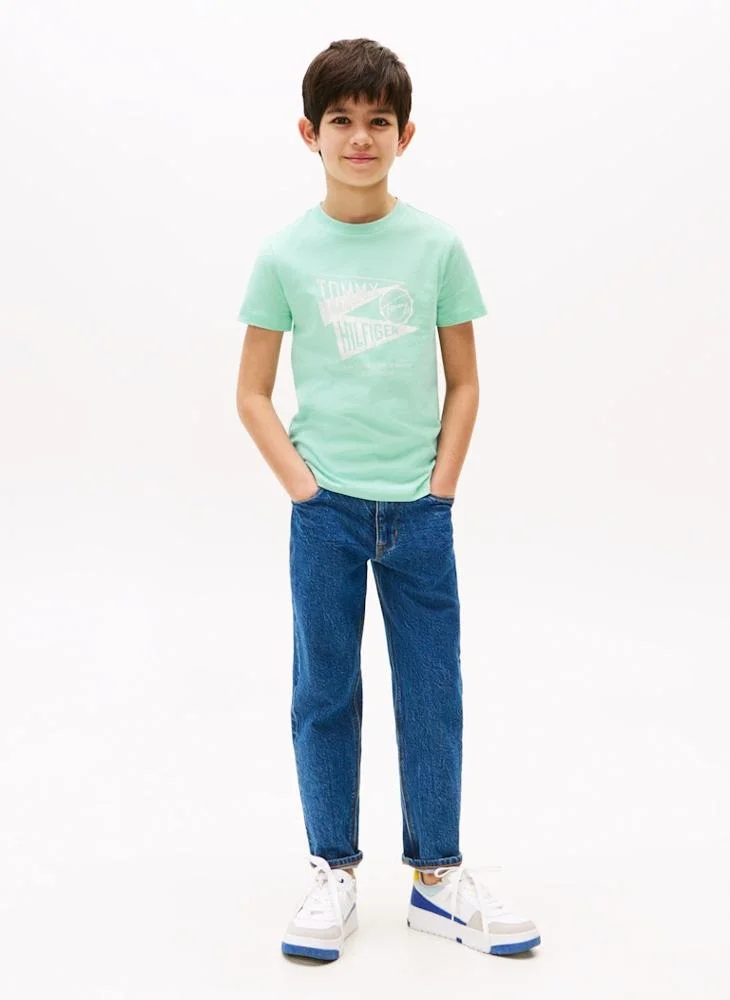 TOMMY HILFIGER Kids Graphic Print Crew Neck T-Shirt