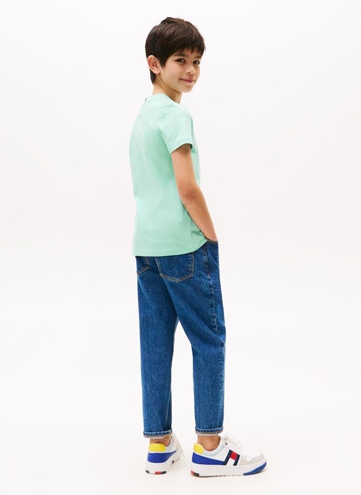 تومي هيلفيغر تيشيرت أطفال بطباعة جرافيك وياقة دائرية - Image 2