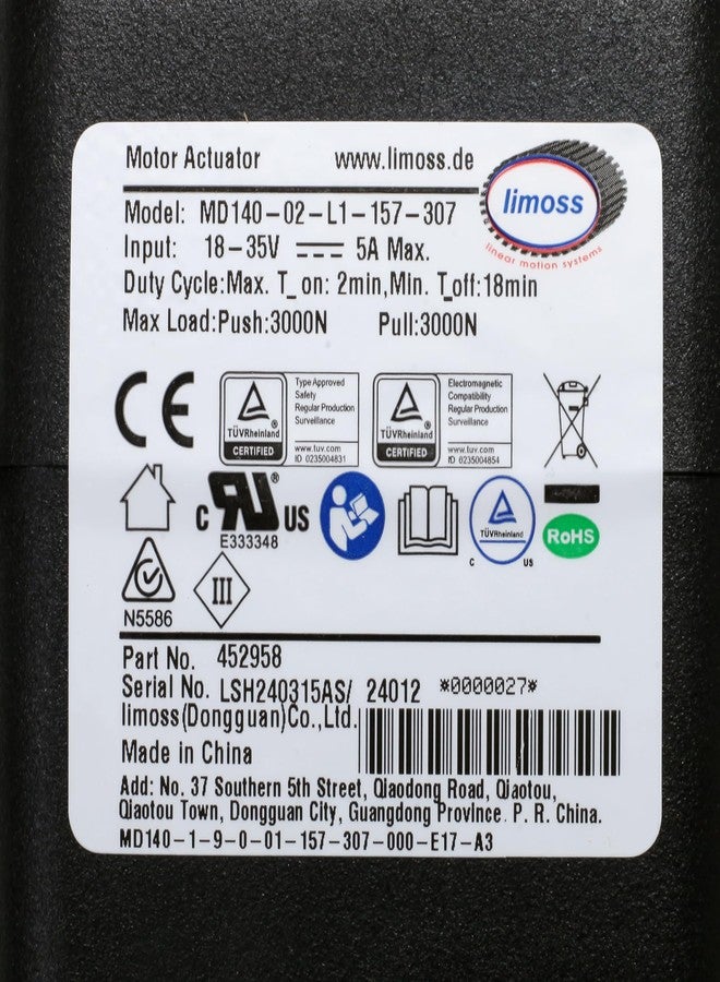 Fruhdi Power Recliner Lift Chairs Limoss 452958 Motor Actuator Model MD140-02-L1-157-307 Replacement - Image 4