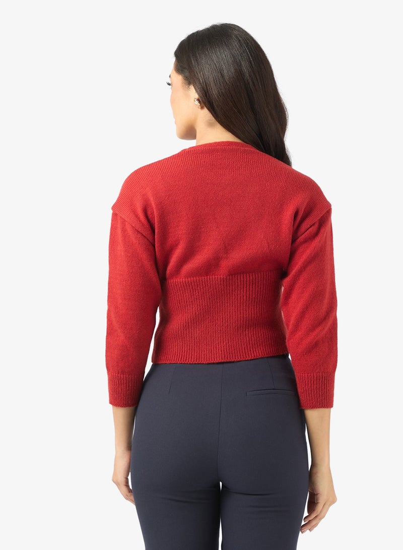 ELLA Cardigan With Statement Button - Image 2
