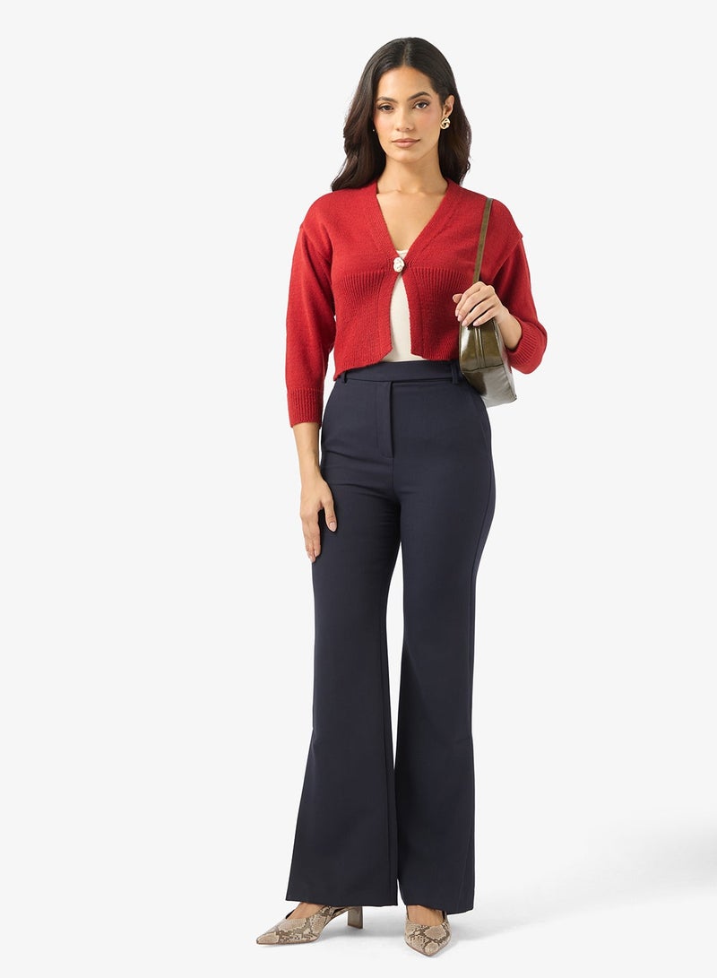 ELLA Cardigan With Statement Button - Image 4