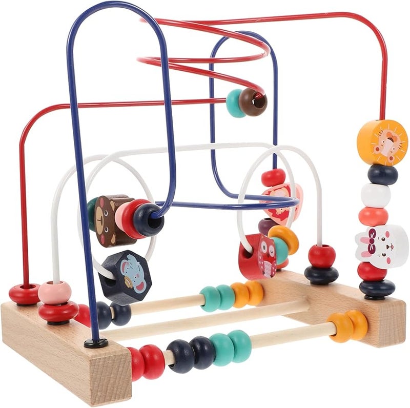 Wooden Bead Maze Toy For Cognitive Skills Hand Eye Coordination Kids Educational Game - Image 1
