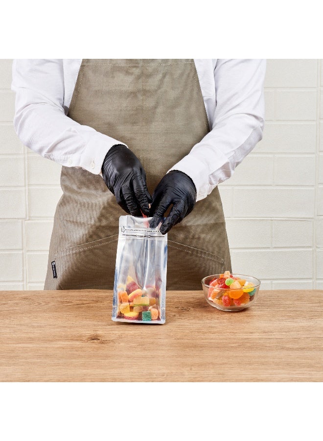 Restaurantware Bag Tek 7.9 X 4.9 X 2.4 Inch  Small Snack Bags, 100 Food Storage Heat Seal Bags - Resealable, With Clear Window, White PET Zipper Lock Pouches, No Messy Spills, With Durable Design - Image 5