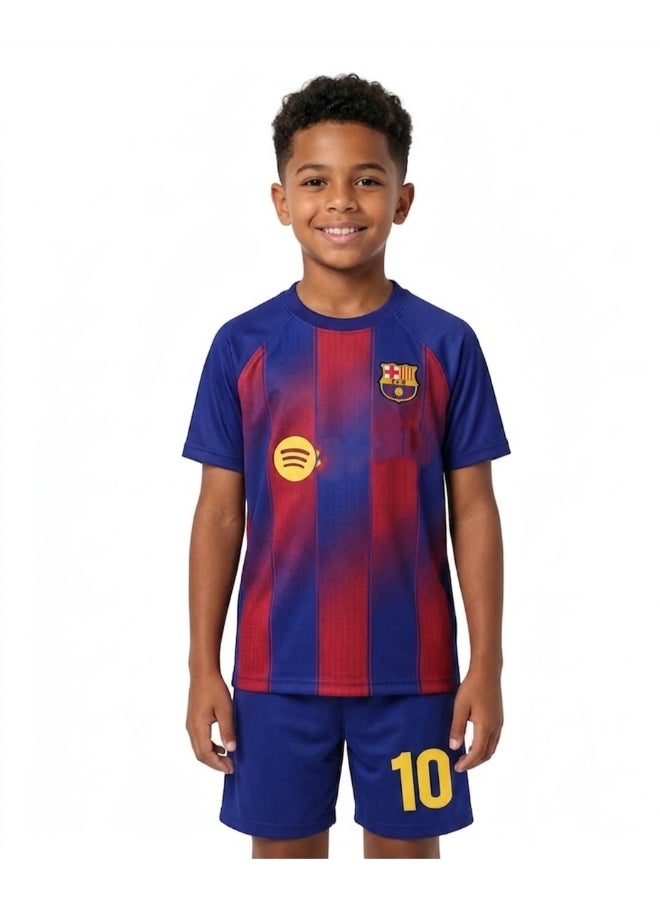 Toyland Kids Barcelona Football Jersey Set –Sports T-Shirt & Shorts Kit-Size 32 - Image 2