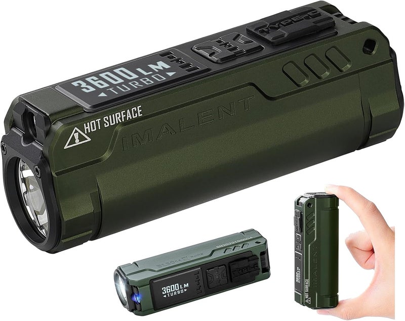 IMALENT BL50 EDC Flashlight with 365nm UV LED, XHP50.3 HI LED, 3600 Lumens, Rechargeable Flashlight, Professional Powerful LED Flashlight for Outdoor, Emergency and Daily Life Use (Green) - Image 1