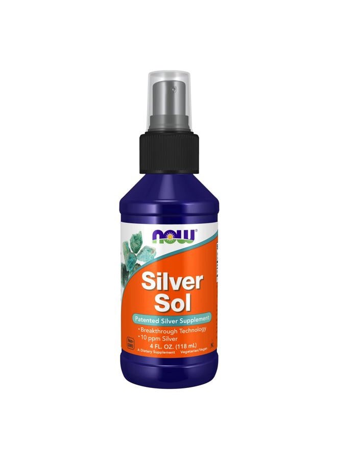 now Supplements, Silver Sol 10 PPM with Elemental Silver and Deionized Water, Liquid, 4-Ounce - Image 1