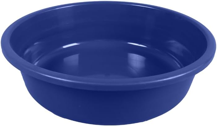 Round Plastic Multi-Purpose Wash Basin – Heavy Duty Laundry Tub & Kitchen Mixing Bowl – Durable & Lightweight – Available in 4L to 60L Sizes (Blue, 7 Liters)