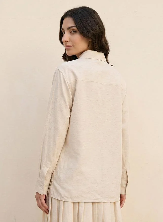 Iconic BEIGE Iconic Shirt Embellished for Women | Best Price UAE