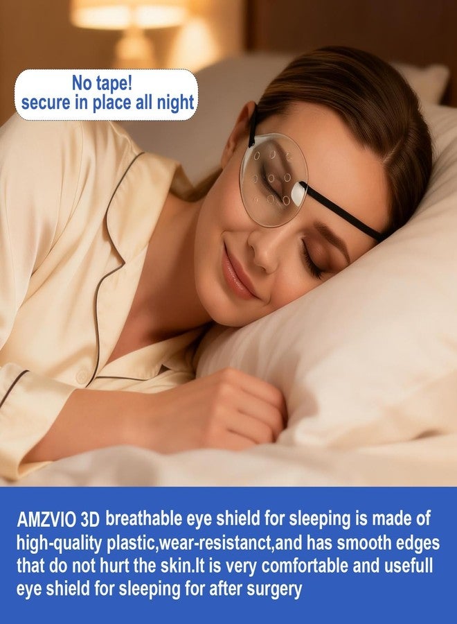 AMZVIO Eye Shield,2 Pack Plastic Eye Shield Eye Patch for After Cataract Surgery Eye Protection or Sleeping,Upgraded Elastic Band Longer and Wider for Adult,Clear,black +beige - Image 2