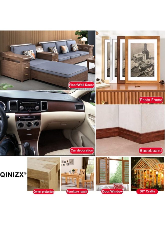 QINIZX 2 Roll 2.2 X 15 Feet Repair Tape Patch Wood Textured Wood Grain Sticker Tape Glue High Adhesive Duct Tape For Furniture Door Floor Sofa Chair Table And Home Wall Decoration (Dark Brown)  - Image 5