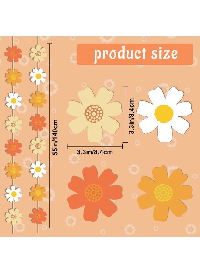 RTHPY Daisy Groovy Boho Party Hanging Banners and Retro Hippie Party Supplies Decorations Daisy Paper Cutouts for One Two Groovy Themed Baby Girl Birthday Decorations Party Home Classroom Favor Decor - Image 2