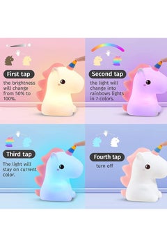 Unicorn Night Light for Girls Bedroom – Cute LED Color Changing Lamp, Squishy Silicone Night Light for Kids, Rechargeable USB Baby Toddler Decor, Ideal Unicorn Gifts for Girls, Soft LED Nursery Light for Kids Room, Cozy and Fun Bedroom Decor