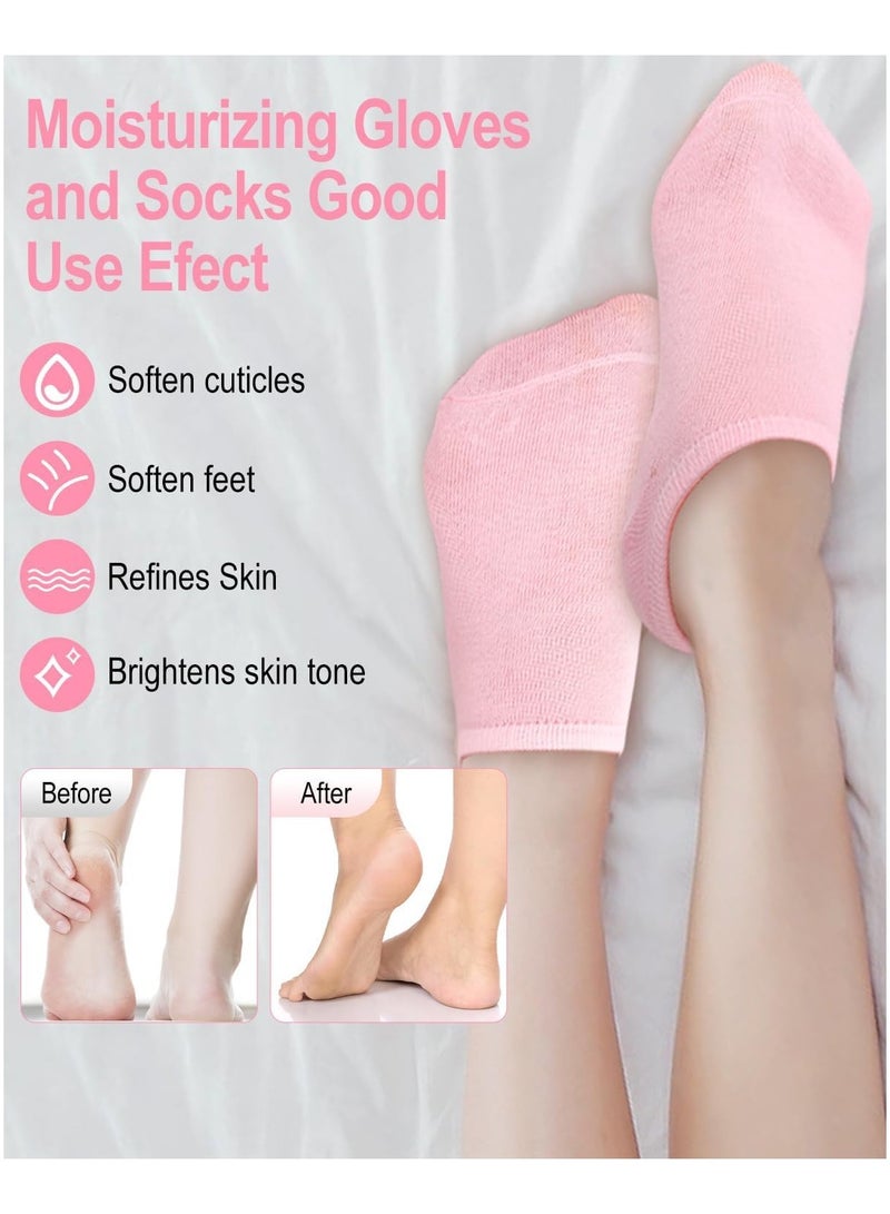 اترجسز الجوارب المرطبة ، الجيل الجوارب الجيل الجوارب المرطبة الناعمة ، الجيل سبا الجوارب لإصلاح وتخفيف جلود القدمين المتشققة الجافة ، بطانة الجيل المضغوطة بالزيوت الأساسية والفيتامينات ، اللون العشوائي (زوجين) - Image 3