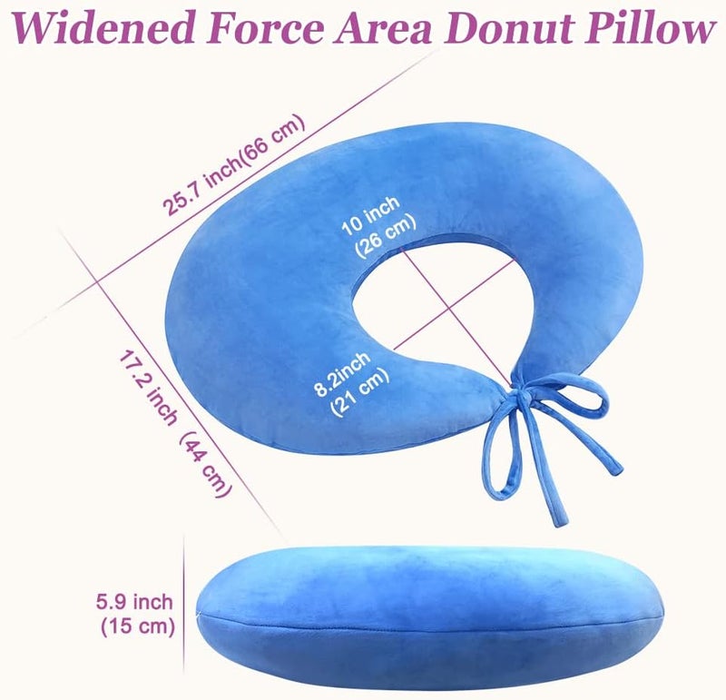 AOSSA وسادة BBL بعد الجراحة وسادة رفع المؤخرة البرازيلية وسادة النوم للموخرة وسادة للجلوس والنوم والقيادة وسادة أسفل الظهر مقعد رغوة (أزرق) - Image 2