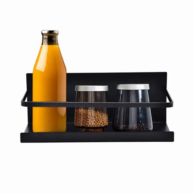 ZSIGNS Aluminium Magnetic Spice Rack For Refrigerator,Spice Storage Fridge Shelf Kitchen Organizer,Easy To Use,Drill Free (Black, 1 Packcountertop, Tiered Shelf) - Image 3
