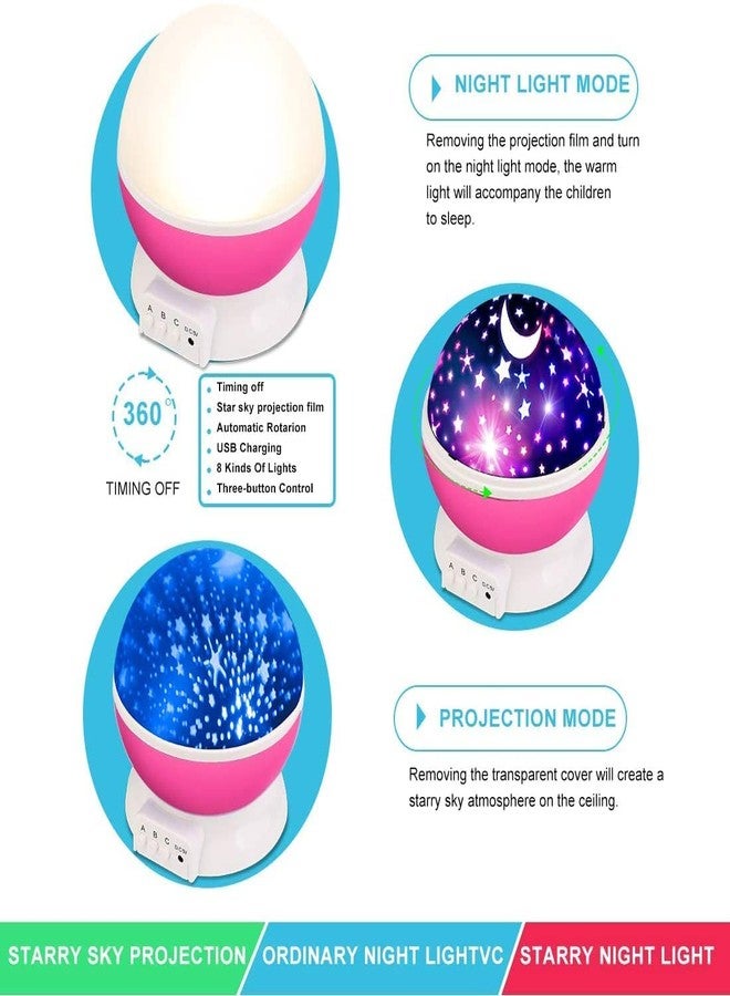 R2S2 Star Master Rotating 360 Degree Moon Night Light Lamp Projector with Colors and USB Cable, Lamp for Kids Room, Night Bulb (Multi Color) - Image 4