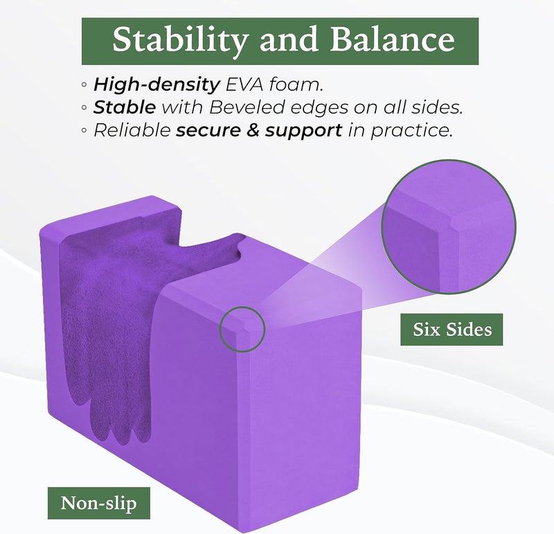 Yes4All Yoga Blocks 2 Pack Wrist Support Comfort and Grip Strength Support for Balance Fitness and Exercise EVA Foam Blocks Pilates Yoga Brick Yoga Accessories - Image 5