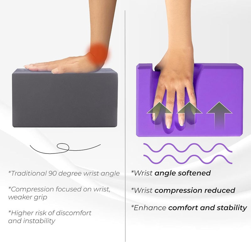 Yes4All Yoga Blocks 2 Pack Wrist Support Comfort and Grip Strength Support for Balance Fitness and Exercise EVA Foam Blocks Pilates Yoga Brick Yoga Accessories - Image 3