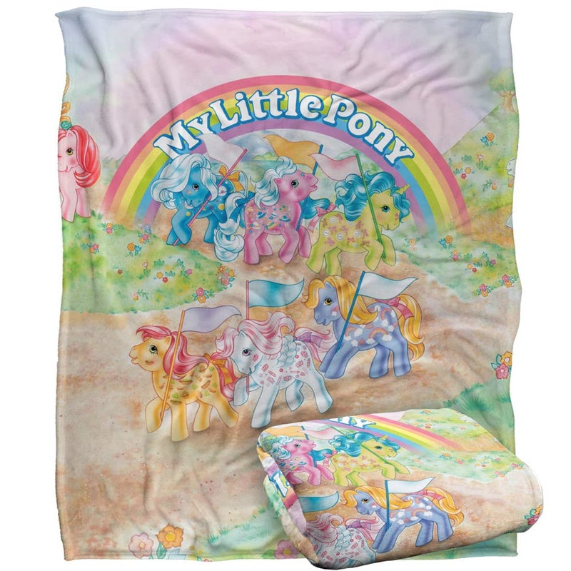 مهرات My Little Pony Retro Classic مرخصة رسميًا Touch Super Super Throw بطانية "× 60" "