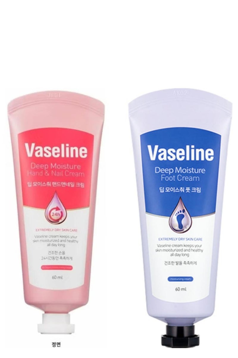 فازلين أفضل مجموعة من قطعتين من كريم الترطيب العميق للقدمين واليدين والأظافر للعناية بالبشرة شديدة الجفاف 60 مل