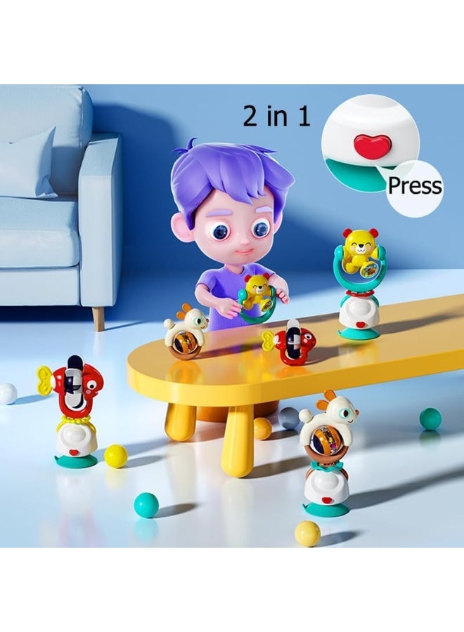 HOLA 2In1 Highchair Toys & Baby Rattle Toys Rabbit, Mealtime Toys, Teething Relief, Fine Motor Skills, Bright Colors, Sensory Toys, Baby Toys, Teether, Baby Rattle, Animal Rattle, Suction Toys 6M+ - Image 4