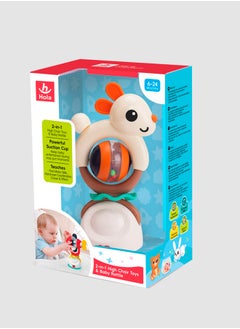 HOLA Hola 2in1 Highchair Toys & Baby Rattle Toys Rabbit, Mealtime Toys, Teething Relief, Fine Motor Skills, Bright Colors, Sensory Toys, Baby Toys, Teether, Baby Rattle, Animal Rattle, Suction Toys 6M+  - Image 5