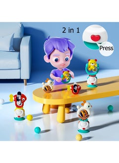 HOLA Hola 2in1 Highchair Toys & Baby Rattle Toys Rabbit, Mealtime Toys, Teething Relief, Fine Motor Skills, Bright Colors, Sensory Toys, Baby Toys, Teether, Baby Rattle, Animal Rattle, Suction Toys 6M+  - Image 3