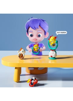 HOLA Hola 2in1 Highchair Toys & Baby Rattle Toys Rabbit, Mealtime Toys, Teething Relief, Fine Motor Skills, Bright Colors, Sensory Toys, Baby Toys, Teether, Baby Rattle, Animal Rattle, Suction Toys 6M+  - Image 2
