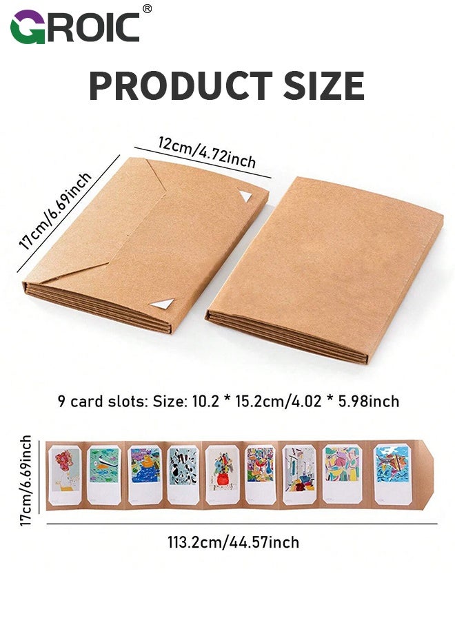 GROIC Folding Photo Album, Blank postcard hand-drawn card storage, Stretchable Folding Photo Collection DIY Handmade Memory Book for Anniversary, Graduation, Wedding, Birthday, Accordion Scrapbook Albums - Image 2