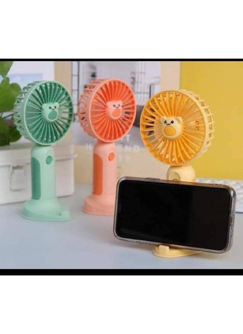 Generic - Portable fan that works with charging, a small hand fan with a mobile holder, random color - Image 1